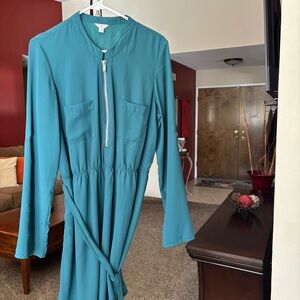 Guess Emerald green Long Sleeve Dress with Zipper